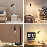 Table Lamp Industrial Desk Lamp with USB Charging Port Modern Dimmable Bedside
