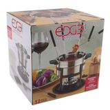 Fondue Stainless Steel Set 12pcs Cheese Chocolate Magnet Fork Guide 6 Forks Bowl