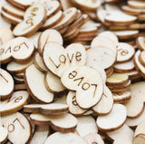 100pieces Rustic Wooden Love Heart Wedding Table Scatter Decoration Crafts Party