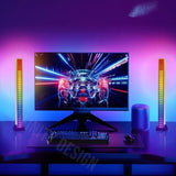 RGB Activated Music Rhythm LED Light Strip Lamp Sound Control Rechargeable Black