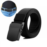 Nylon Belt Women Men's Sport Military Waistband Canvas Web Belt -Black