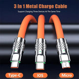 Universal 3 in 1 Multi USB Charger Charging Cable Lead Most Mobile Phones Assort