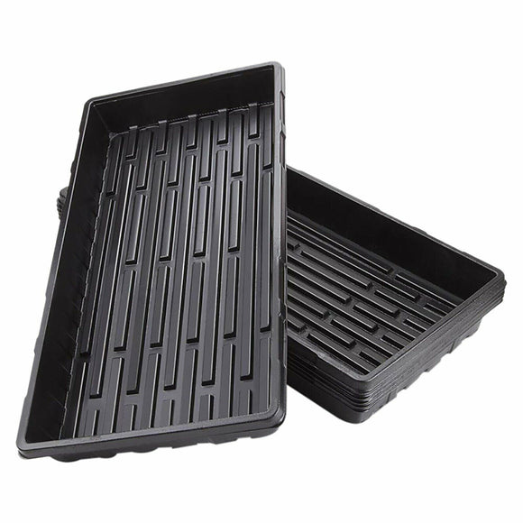 10pcs Garden Black Plastic Rectangle Plant Seedling Propagation Seeding Tray