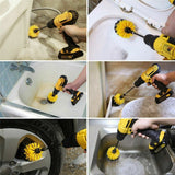 Grout Power Scrubber Cleaning Drill Brush Tub Cleaner Combo Tool Kit Yellow