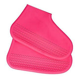 Pink Waterproof Silicone Shoe Cover Protective Water Rubber Boot Overshoe M