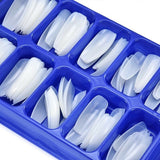 100Pcs Nail Coffin Fake False Long Art Full Cover Nails Manicure Tips - Clear