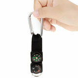 3in1 Compass Thermometer Outdoor Hiking Tactical Survival Carabiner Key Ring