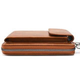 PU Leather Women Pouch Bag Mobile Phone Crossbody Shoulder Purse Wallet Brown