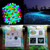 100x Mix Colour Pebbles Stone Glow Dark Home Garden Walkway Aquarium Fish Tank