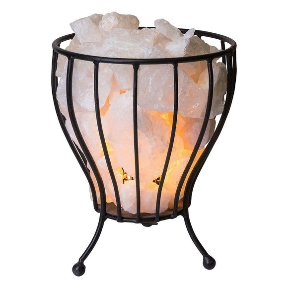 Clear Quatz Crystal Cage Calcite Natural Reiki Chakra Minerals Lamp