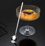 6 Pcs Long Handled Coffee Spoon Roound Stainless Steel Cold Drink Ice Cream Tea