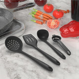 15 pieces Safe Silicone Cooking Utensils Set 446°F Heat Resistant Kitchen Black