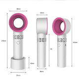 360° Mute Portable Bladeless Hand Held Mini No Leaf Handy Fan USB Cooler White
