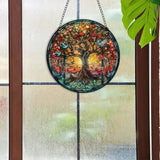 Tree Of Life Round Sun Catcher Multi Coloured Hanging Home Decor 15cm Model 02