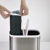 Joseph Joseph Split Bathroom Waste Separation Bin Stainless Steel