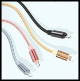 Braided USB Charger Phone Cable Cord iPhone 14 13 12 11 Pro Max XR iPad- Gold 2M