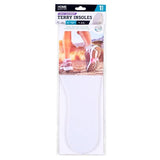 1 Pair Terry Cloth Cotton Insoles White Confy One Size Pads Feet
