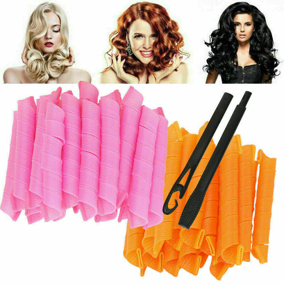 40pcs Magic Hair Curlers Curl Formers Spiral Ringlets Leverage Rollers 50cm
