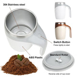 Self Stirring Mug Cup Auto Mixing Cups Coffee Mugs Sets Milk Electric - White