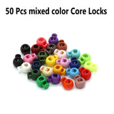 50x Double Hole Toggle Cord Stopper Lock End Drawstring Spring Loaded Holes
