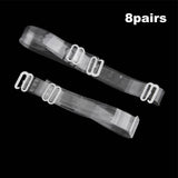8pair Invisible Bra Straps Transparent Elastic Shoulder Strap Adjustable Ladies