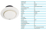 Heller 250mm White Round Ducted Exhaust Ceiling Fan Laundry/Bathroom