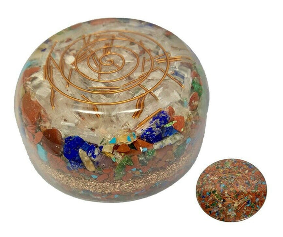 Mix Crystals Chakra Orgonite Tower Buster Dome - EMF Protection Crystal Orgone