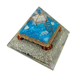 Blue Howlite Crystal Merkabah Orgonite Orgone Pyramid EMF Protection Energy