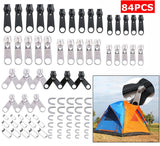 84pcs Zipper Replacement Head Zipper Repair Kit  Fix Zip Slider