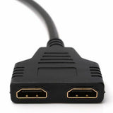 1080P 1 to 2 HDMI Splitter Auto Split Cable Double Signal Adapter Convertor