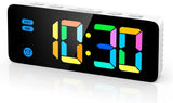 Digital Alarm Clock Colorful LED Digital Clock with 7 RGB Digital 4 Dimmable