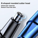 Remover Nose Ear Clipper Hair Trimmer Eyebrow Electric Men Rechargeable Blue