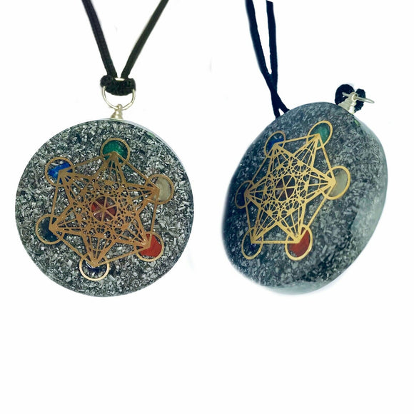 Metatron Cube Orgonite Pendant Orgone Sacred Geometry Reiki Energy Necklace
