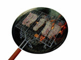 BBQ Grill Basket Fish Meat Barbeque Hand Held Grill Mesh Wire Grill 50x34CM