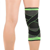 Knee Sleeve 3D Weaving Knee Brace Leg Joint Support Sports Black and Green