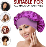 2 Pcs Silk Bonnet with Soft Elastic Band, Breathable Satin Hair Bonnet Sleeping