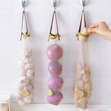 3pcs Vegetable Food Storage Bag Onion Garlic Hanging Bags Breathable Mesh Bag