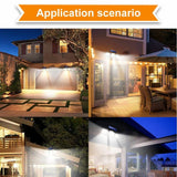 3 Head Solar Motion Sensor Light Outdoor Garden Wall Security Flood Lamp 74LEDs