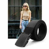 Nylon Belt Women Men's Sport Military Waistband Canvas Web Belt -Black