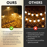 4pcs Solar Powered LED Wall Lights Door Fence Lights Outdoor Garden Warm Light