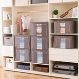 Clothes Storage Box Organizer Oxford Cloth Bed Sheet Foldable - Navy 66L