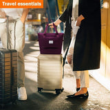 Women Large Capacity Collapsible Travel Bag Expandable Waterproof Duffel -Black