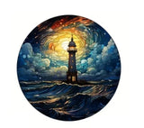 Lighthouse Suncatcher Acrylic Window Colorful Hanging Home Decor 15cm- Style 04