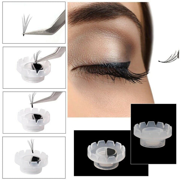 100x Eyelashes Glue Holder Blossom Cup Ring Eyelash Extension Adhesive Stand