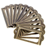 12 Pcs Brass Cabinet Drawer Label Pull File Name Card Frame Holder Handle