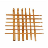 12x Bamboo Crochet Hooks Set Handle DIY Wooden Knitting Needle 3-10mm