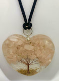 Rose Quartz Tree of Life Orgonite Orgone Crystal Pendant Energy Healing EMF