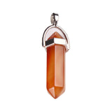 Gemstone Pendant Necklace Natural Quartz Crystal Point Chakra Healing Carnelian