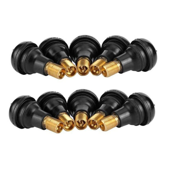 10x TR412 Car Auto Snap In Tyre (Tire) Valve Rubber Tubeless Short Valve Stems