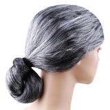 Grandma Wig Old Lady Woman Grey Silver Granny Mother Dress Up Costume Part